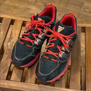 Adidas Black and Red Trail Shoes